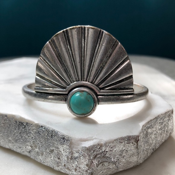 Lucky Brand Jewelry - Lucky Brand Faux Turquoise Fan Cuff Bracelet